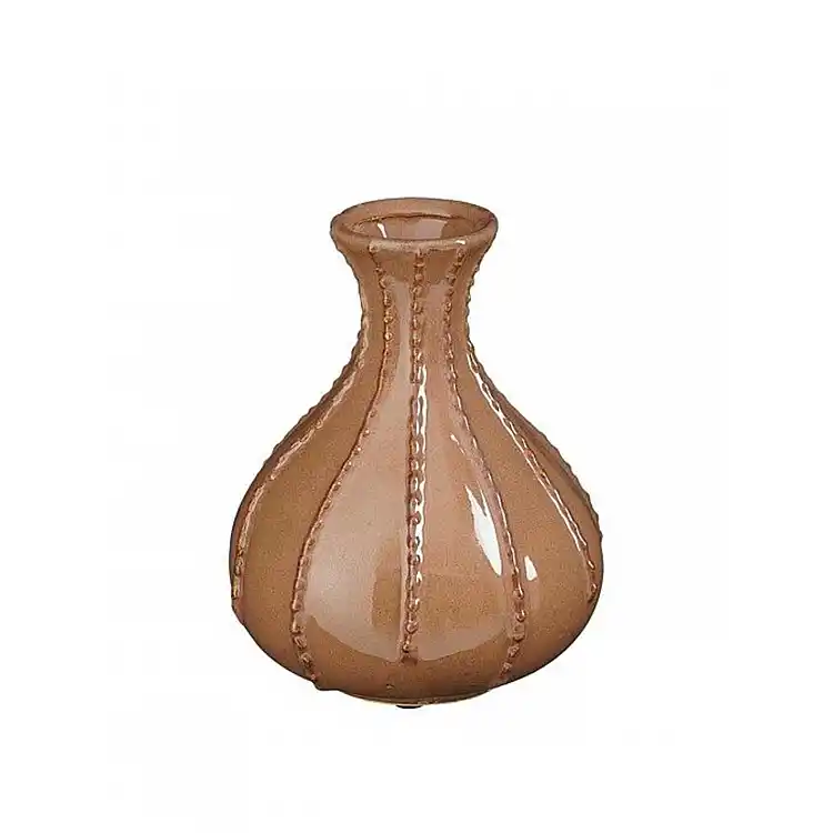 Βάζο κεραμικό καφέ  Stephanie  Φ17Η19 cm
