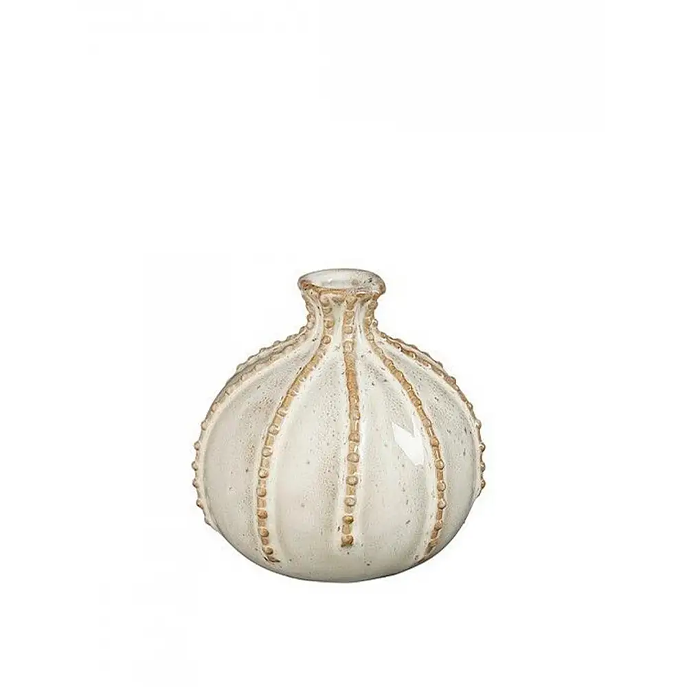 Βάζο κεραμικό εκρού  Stephanie  Φ15Η15 cm