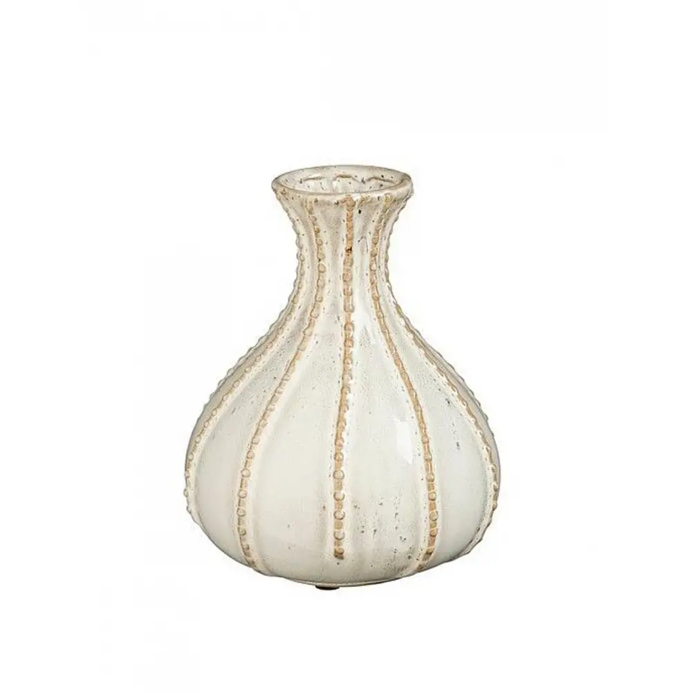 Βάζο κεραμικό εκρού  Stephanie  Φ17Η19 cm