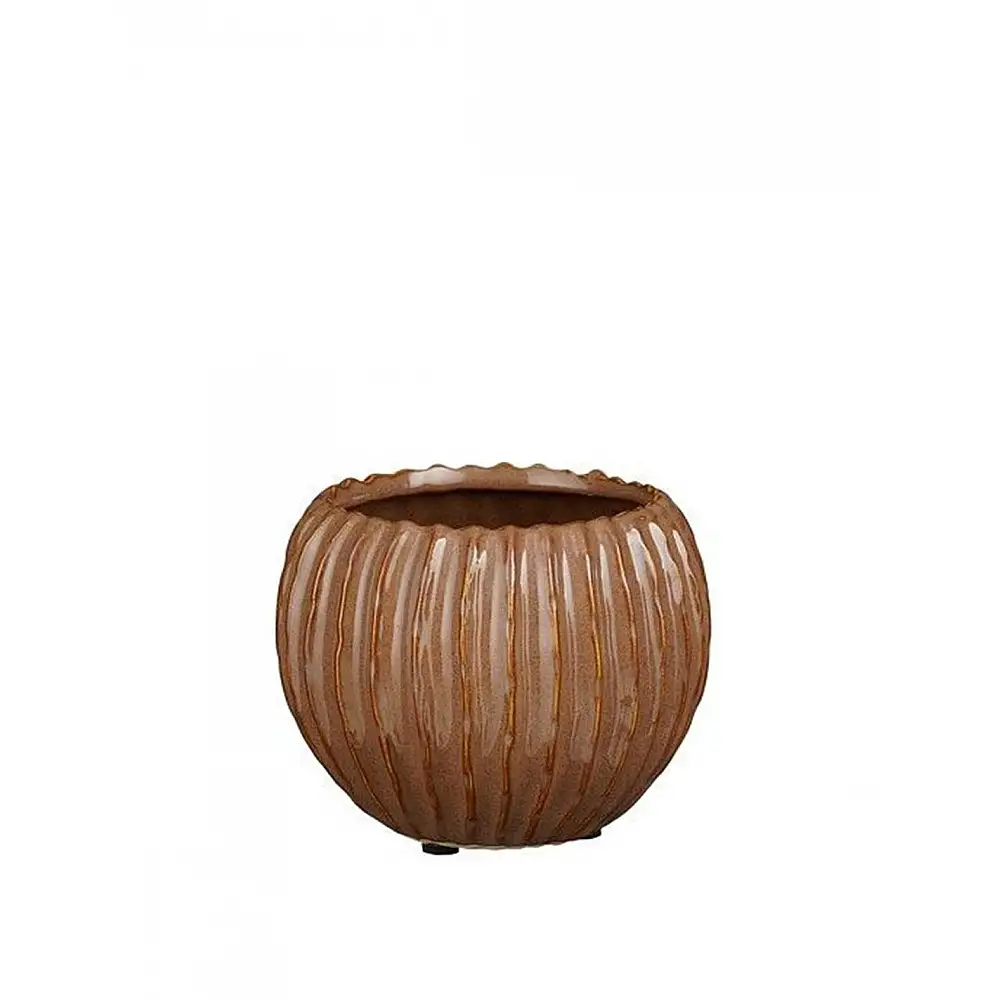 Κασπώ κεραμικό καφέ Φ14,5Η11,5 cm