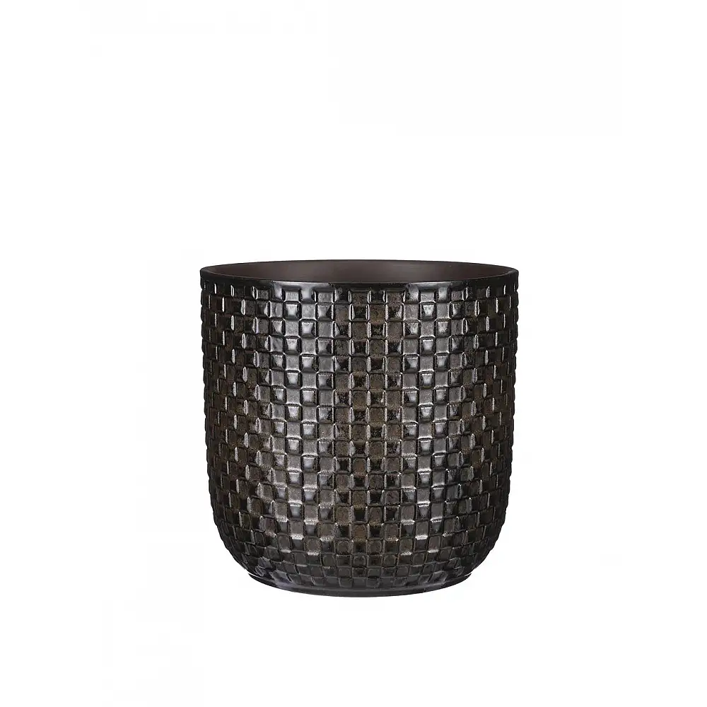 Κασπώ κεραμικό μαύρο Φ21,5Η20,5cm