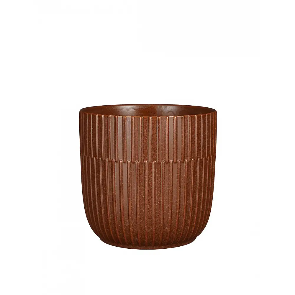 Κασπώ κεραμικό καφέ ματ Φ19Η18 cm