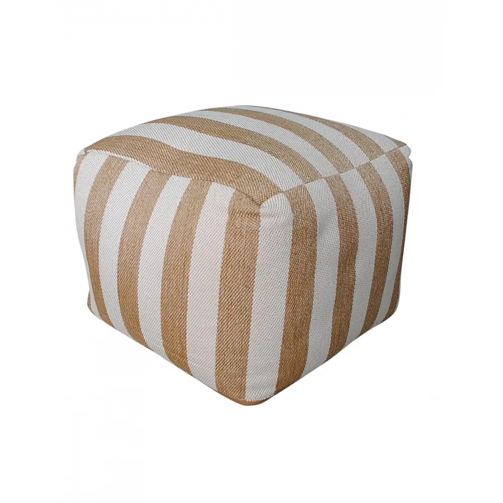 Πουφ εξ. χώρου ριγέ μπεζ 45x45x36