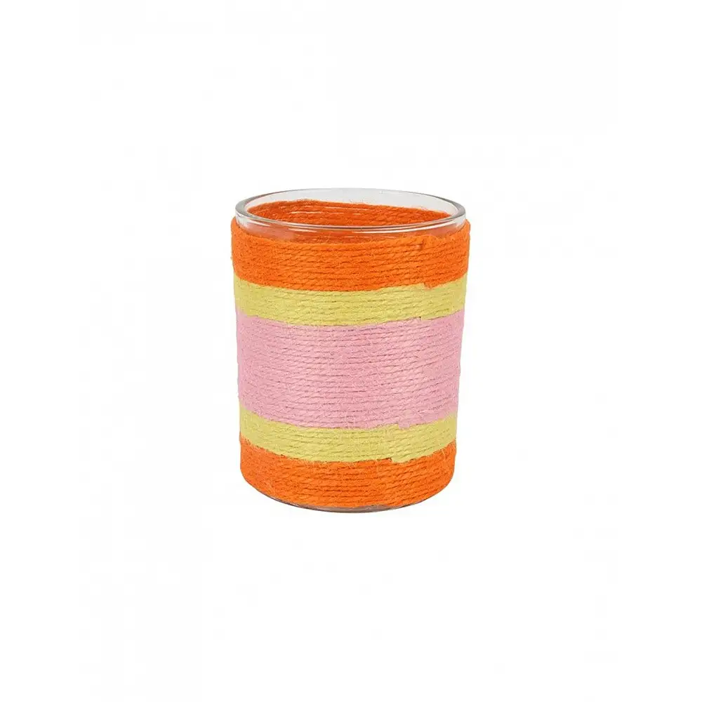 Κηροπήγιο ριγέ πορτάκι /ροζ Φ10x12,5