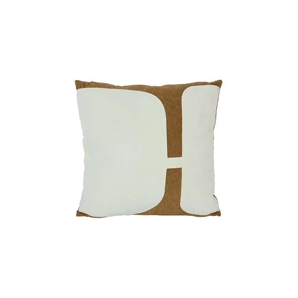 Μαξιλάρι λευκό με σχέδιο/α καφέ 45x45