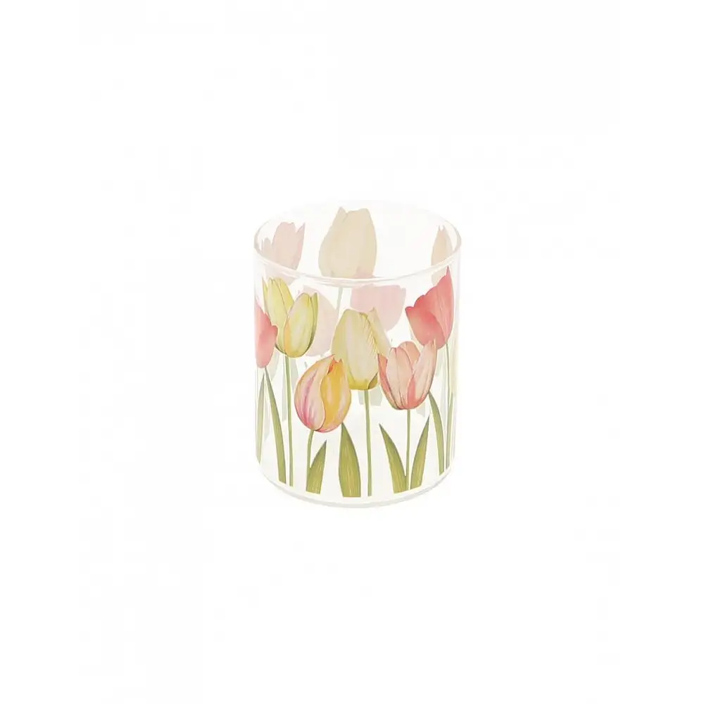 Κηροπήγιο γυάλινο τουλίπες 8x10cm