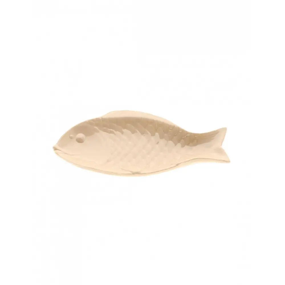 Πιατέλα κεραμική ψάρι μπεζ 28,5x13x3,5cm