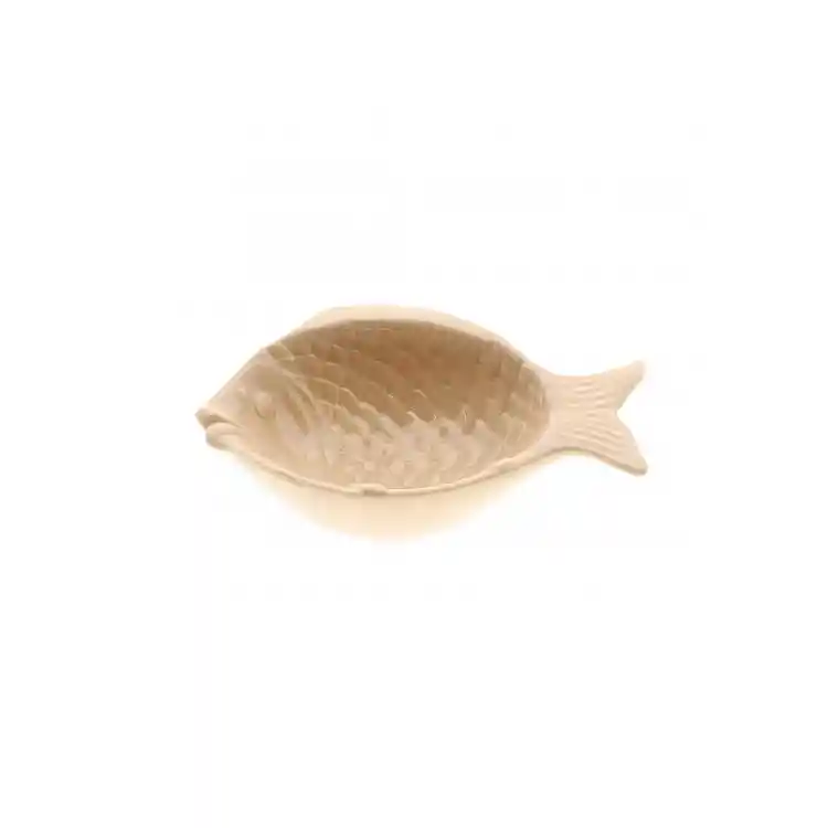 Μπωλ κεραμικό ψάρι μπεζ 16,5x9,5x5cm