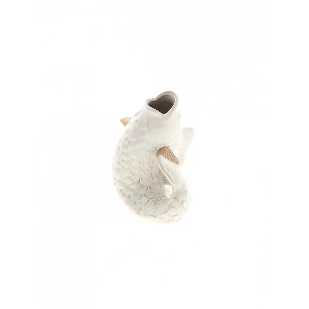 Βάζο ψάρι κεραμικό λευκό 13,5x13x17,5cm