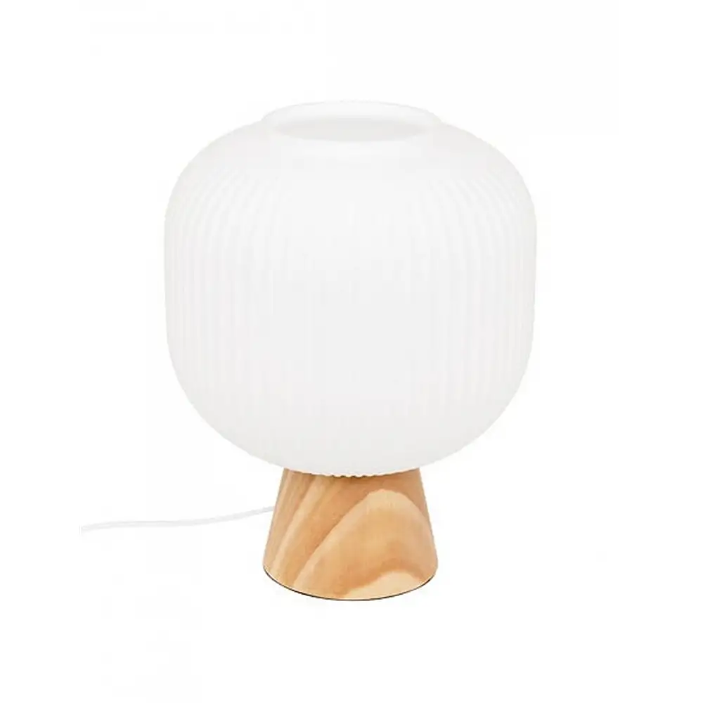 Φωτιστικό επιτραπέζιο ξύλινη βάση Φ20Η25 cm