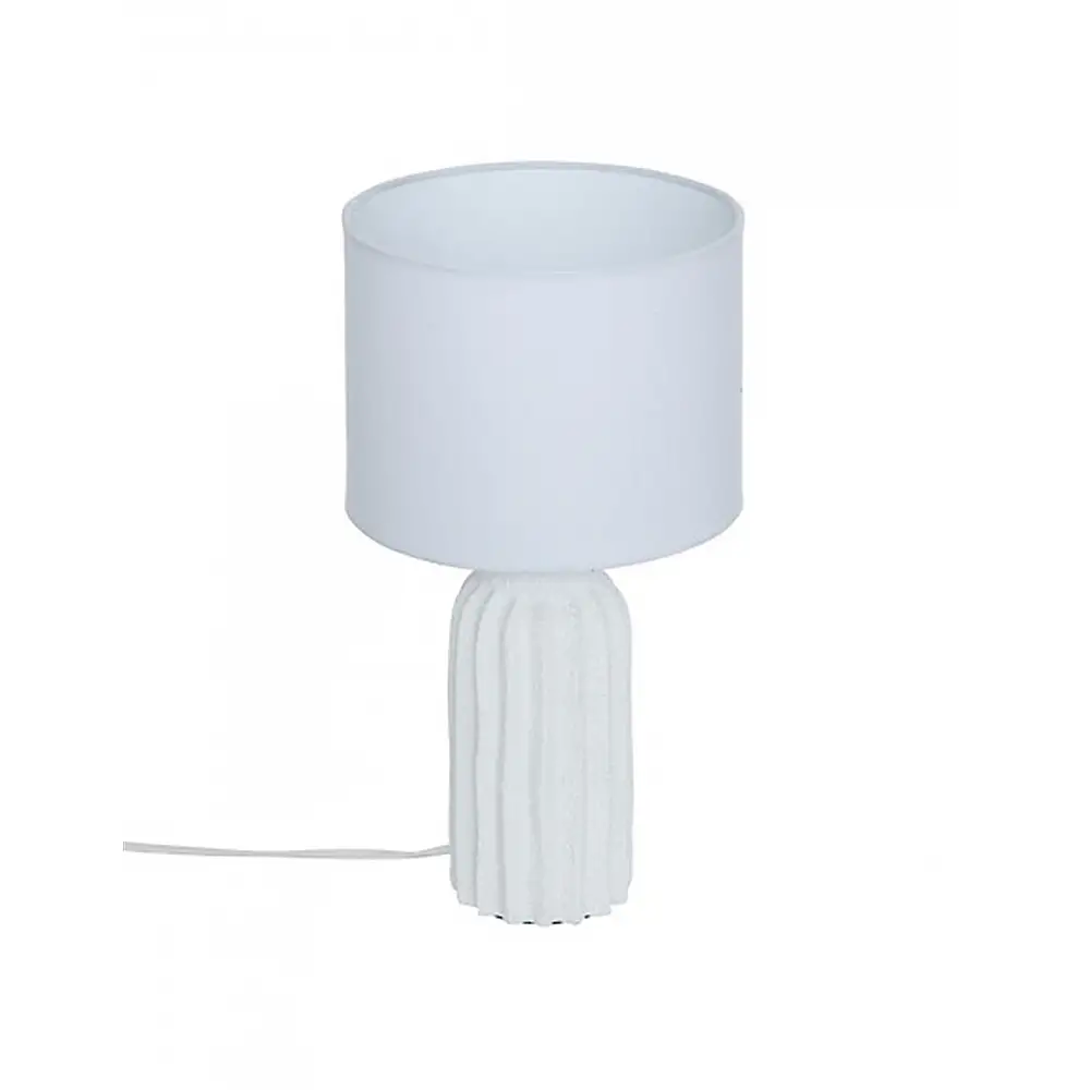 Φωτιστικό επιτραπέζιο λευκό ριγωτό 20,5x36,5cm