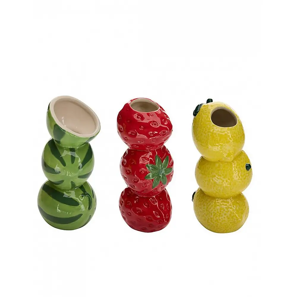 Βάζο κεραμικό καρπουζι/λεμόνι/φράουλα 10,5x8,5x19,8cm