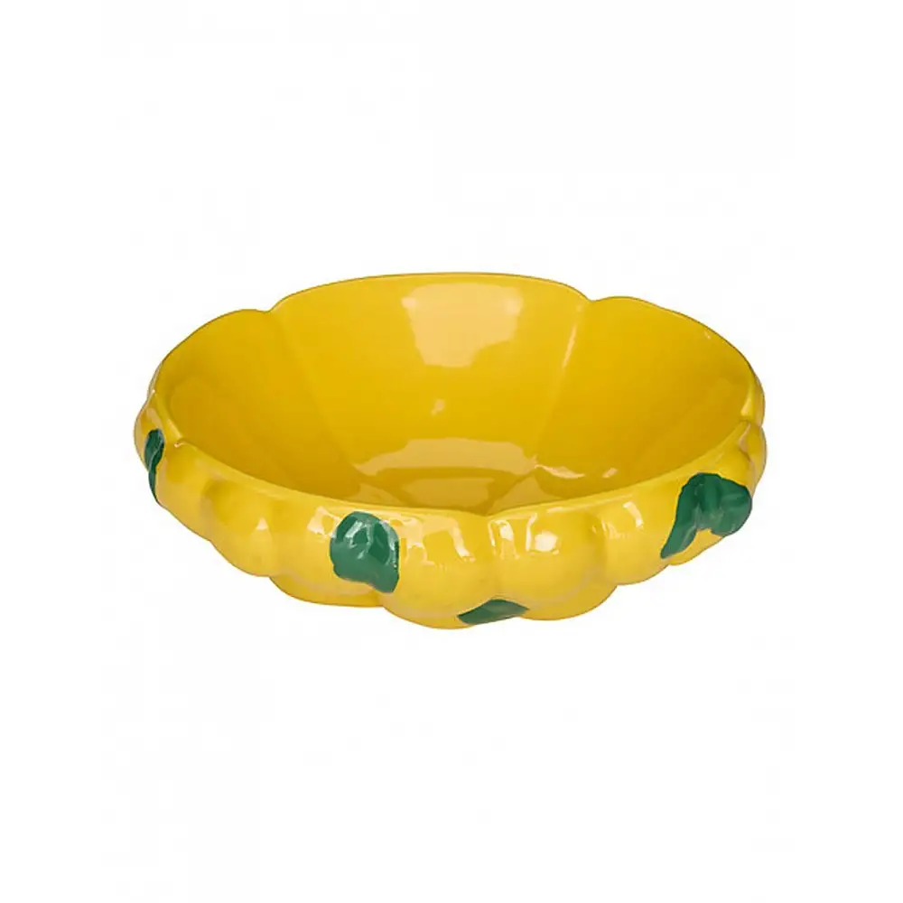 Φρουτιέρα με λεμόνια κεραμική Φ25x8cm