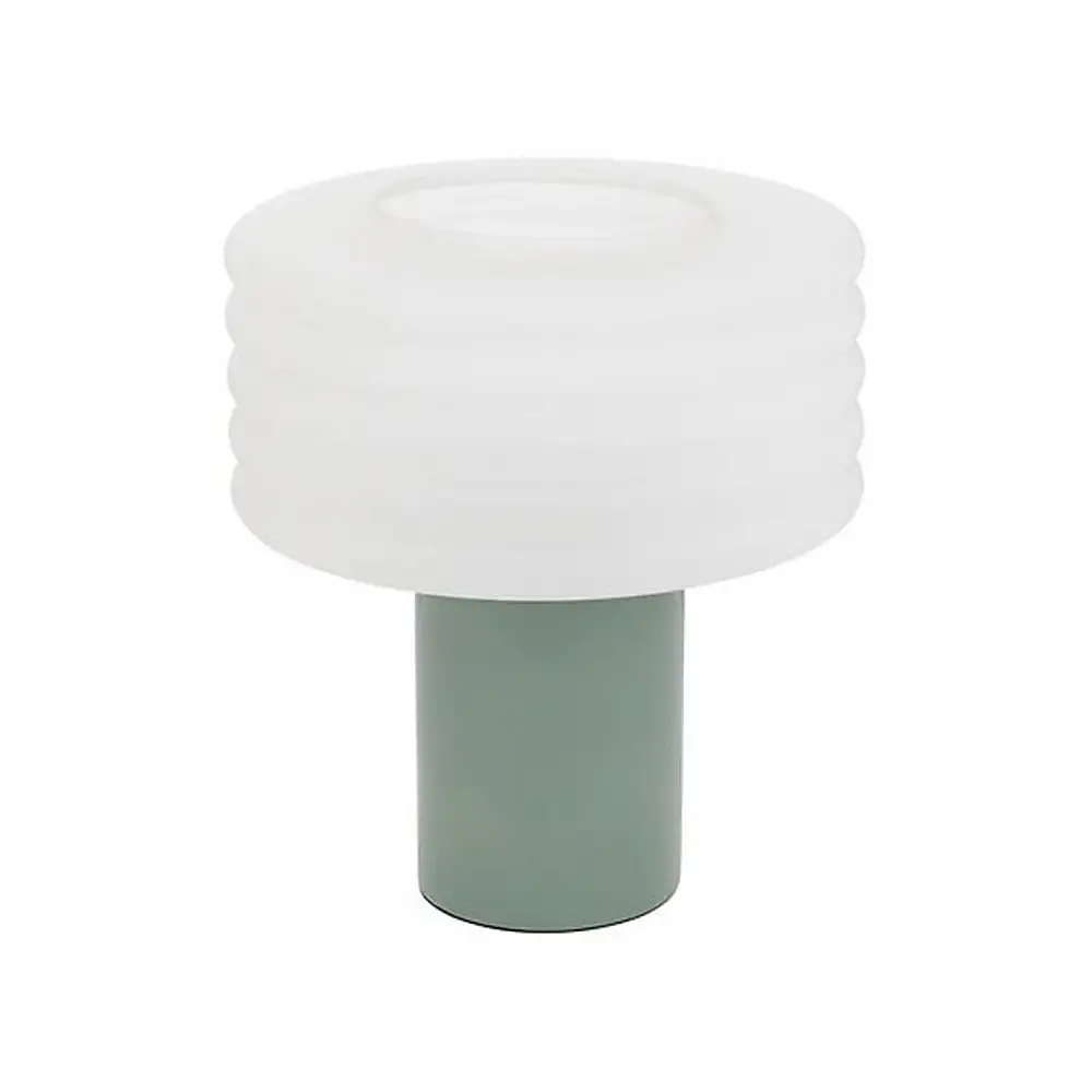 Φωτιστικό επιτραπέζιοπράσινο /γυάλινο καπέλο 32x36cm