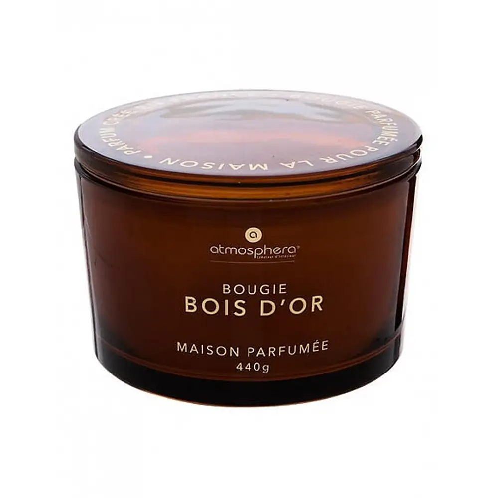 Κερί σε γυάλινο βάζο  wood  440g/13x9cm