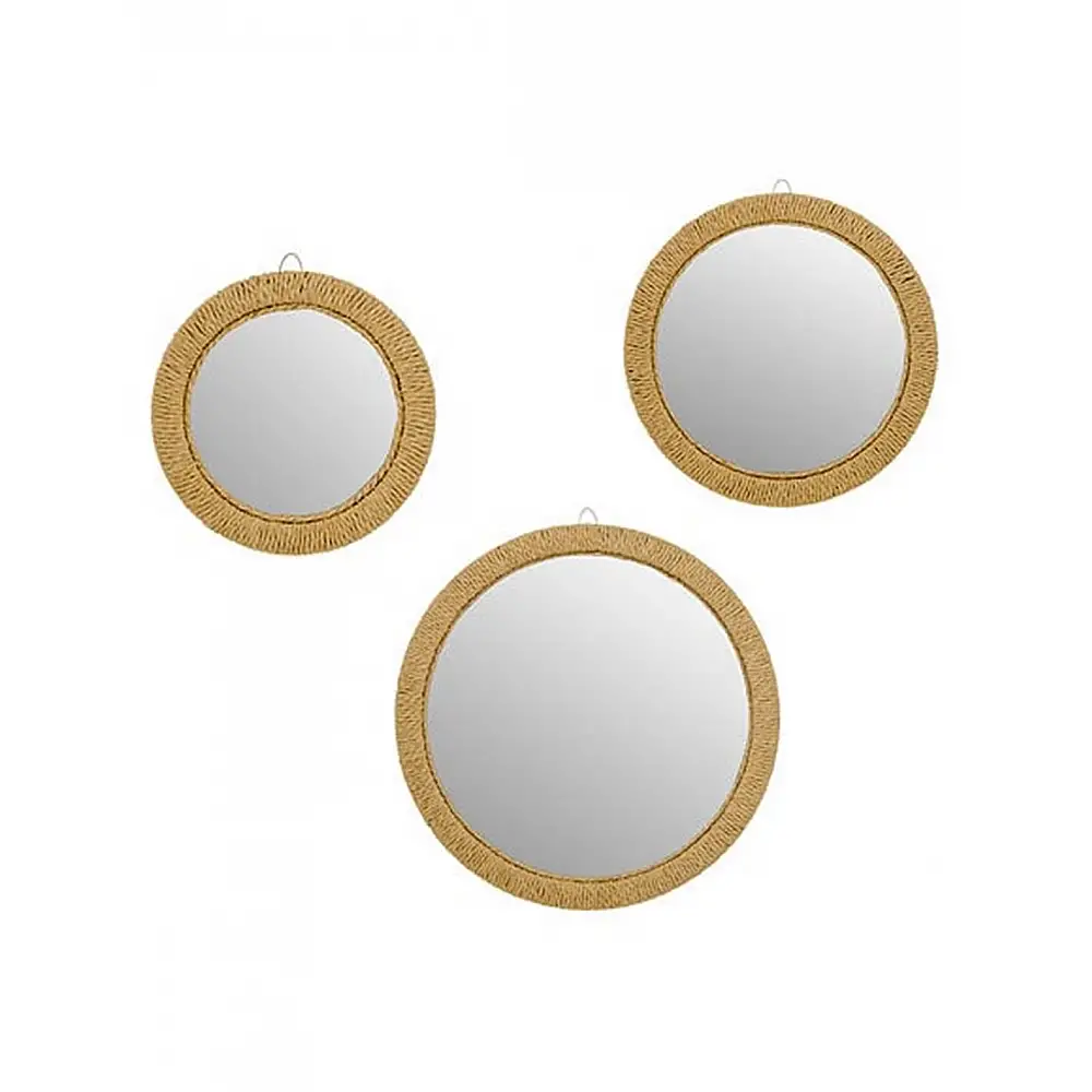 Καθρέφτες στρογγυλό set3/ πλεχτοί Φ23,5cm