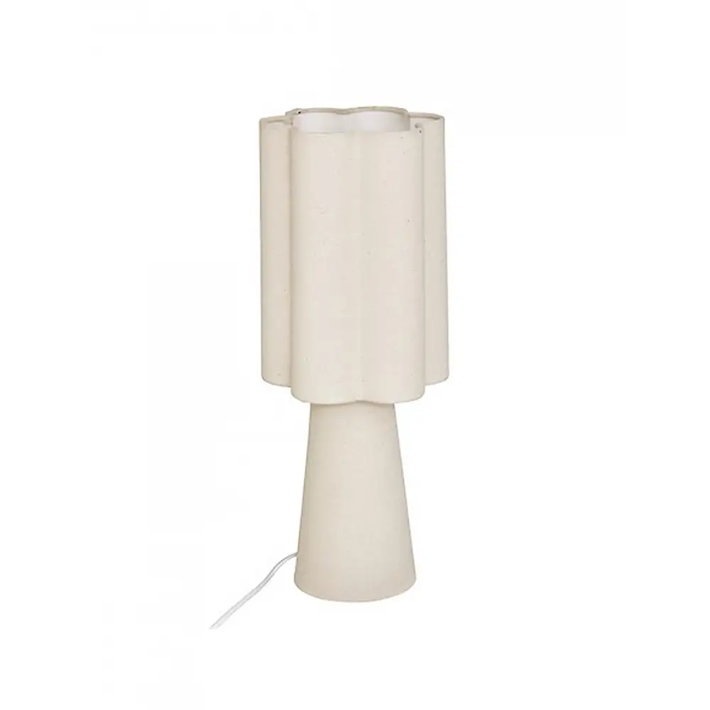 Φωτιστικό επιτραπέζιο λευκό ύφασμα 18x44cm