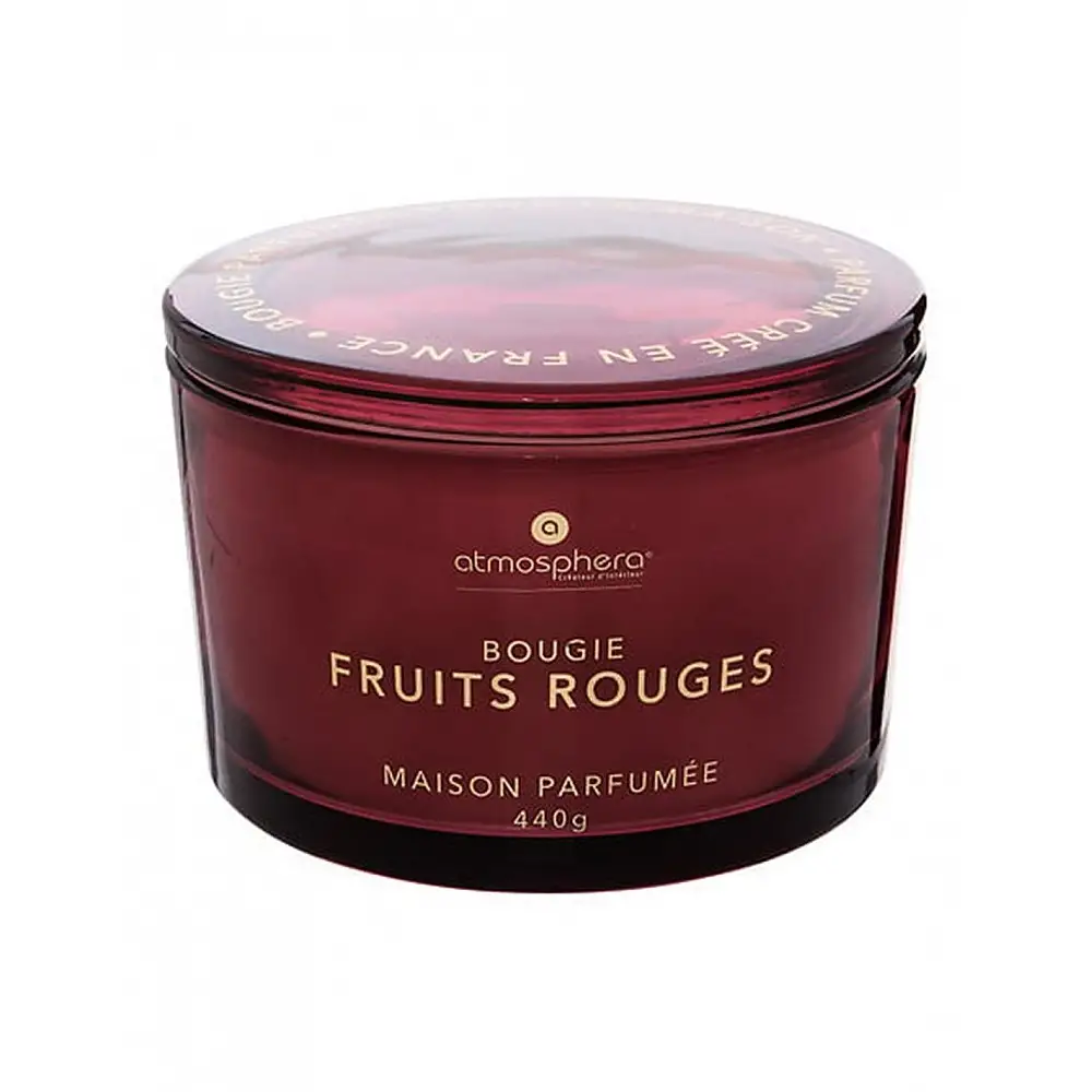 Κερί σε γυάλινο βάζο  Red fruits  440gr/13x9cm