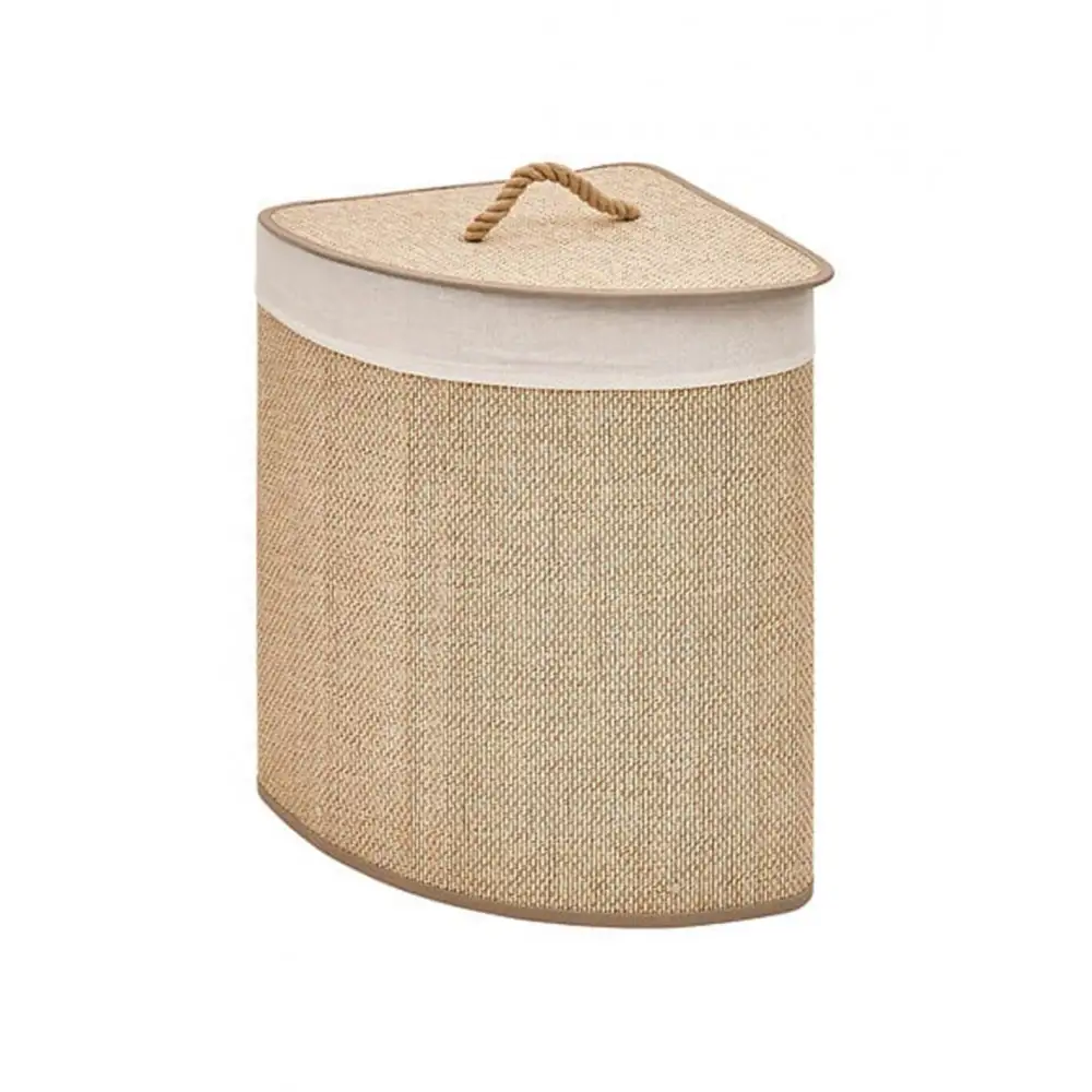 Καλάθι απλύτων γωνιακό Bamboo/MDF 48L/37x37x50cm