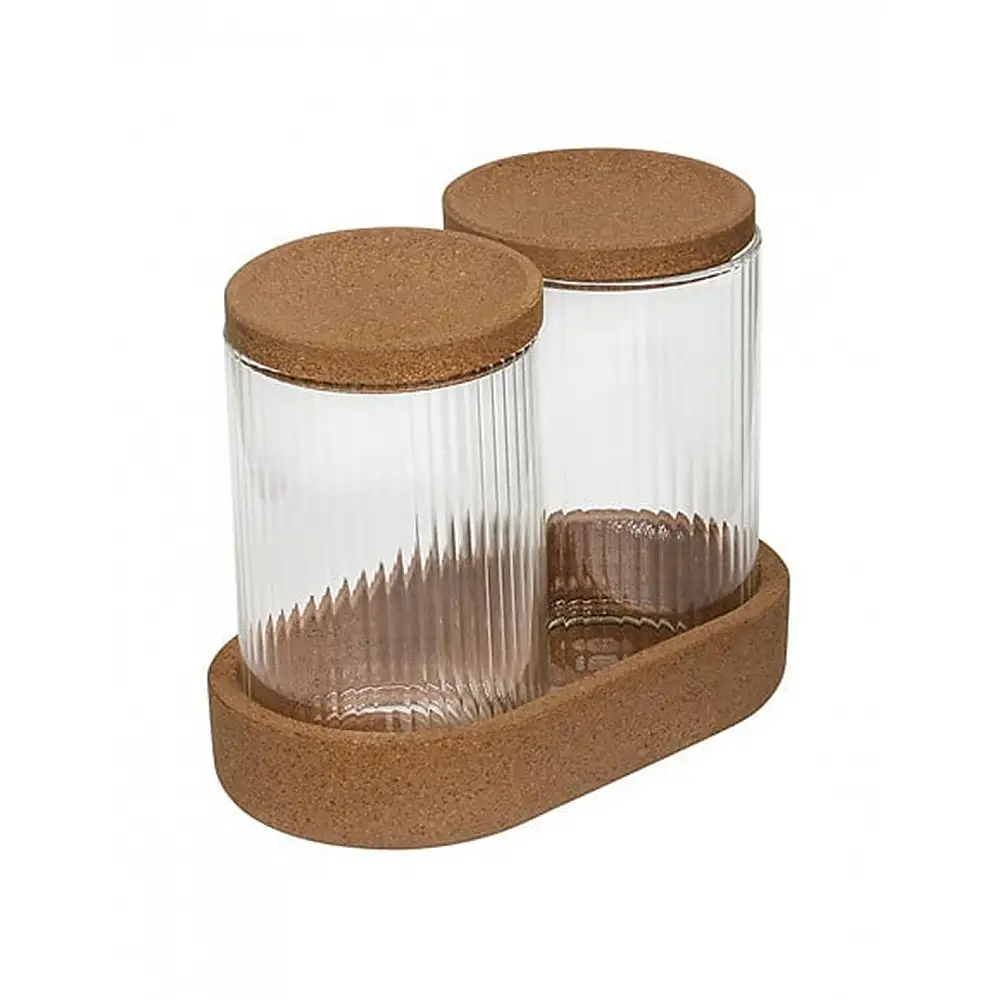 Βάζα 2 αποθήκευσης σε βάση 17,6x9,6x13,6cm