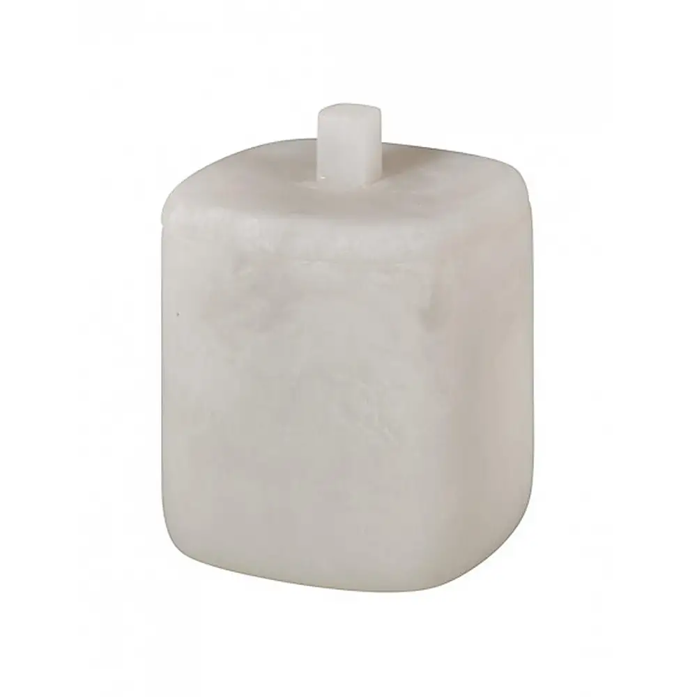 Βάζο αποθ. βαμβάκι marble εκρού polyresin 9x13cm