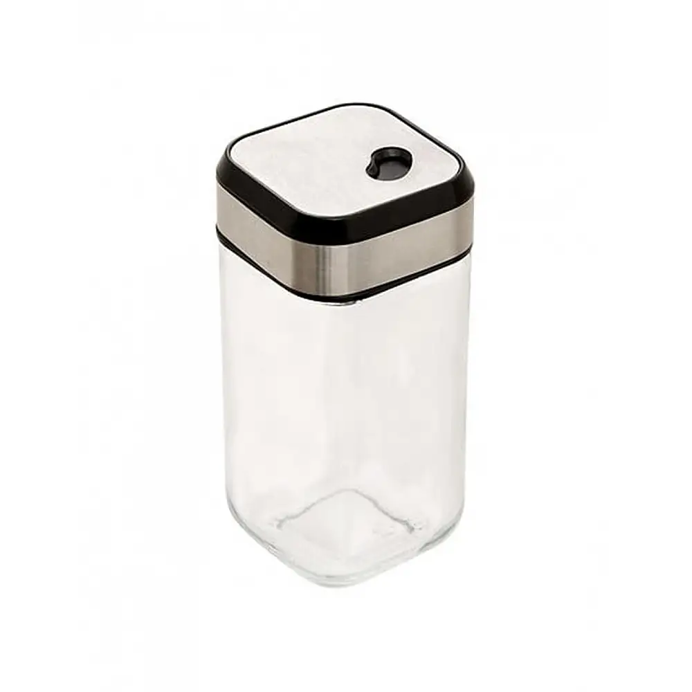 Βάζο μπαχαρικών γυάλινο /inox καπάκι 4,7x4,7x9,8cm