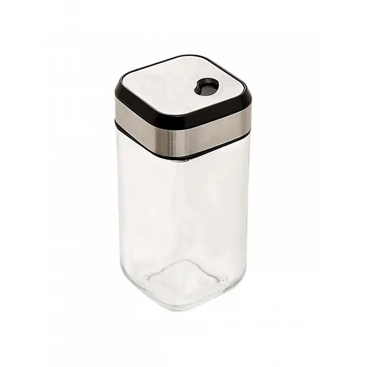 Βάζο μπαχαρικών γυάλινο /inox καπάκι 4,7x4,7x9,8cm