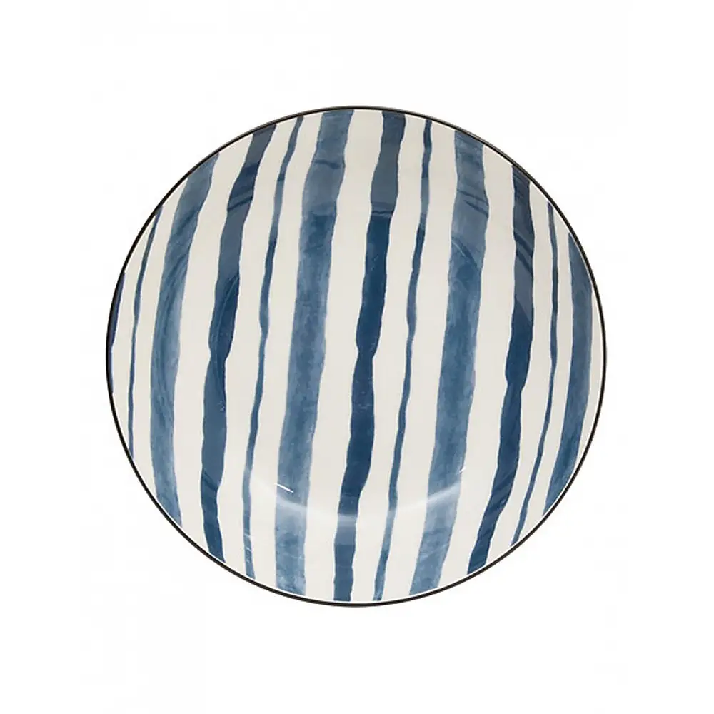 Πιάτο βαθύ πορσελάνη μπλε ρίγες Φ20H4,6cm
