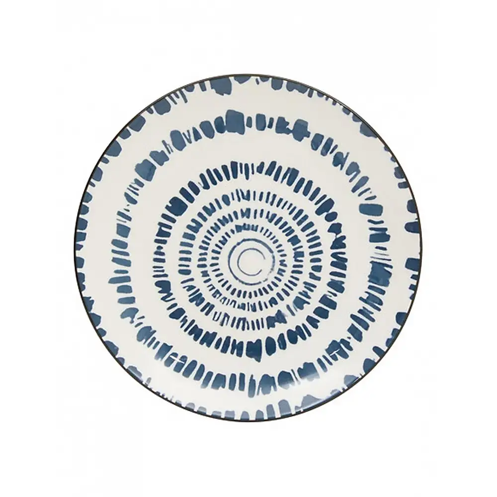 Πιάτο πορσελάνη μπλε σχέδια Φ19H2cm