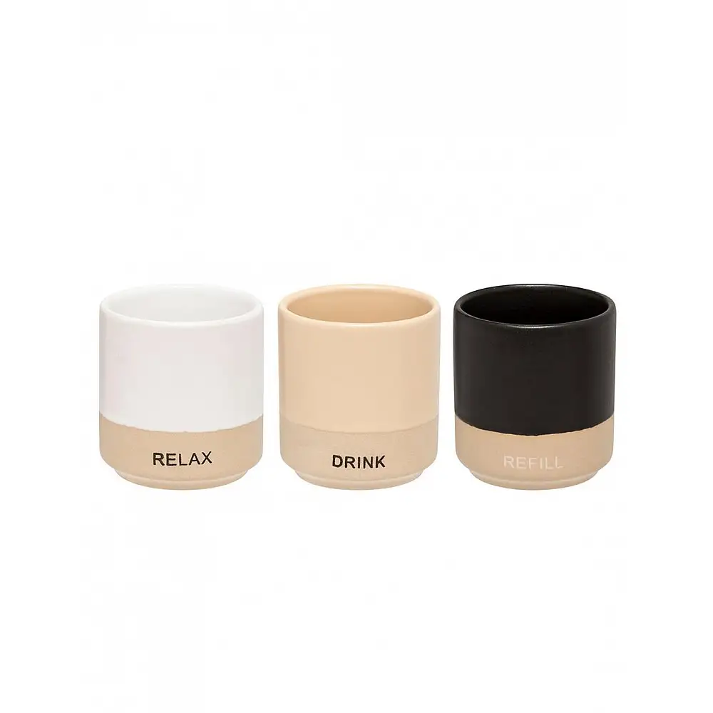 Κούπα espresso 3χρώματα/relax/drink/refill Φ5,6Η6,1cm