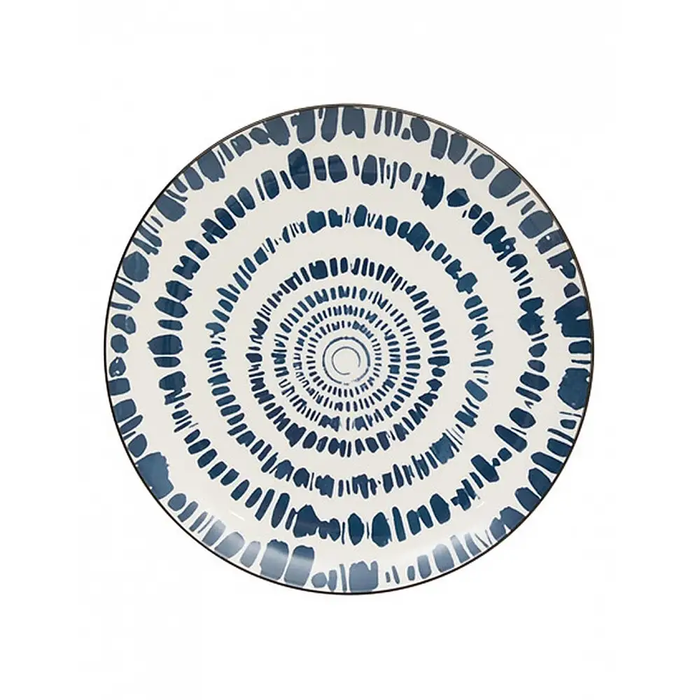 Πιάτο πορσελάνη μπλε σχέδια Φ26,5H2,5cm