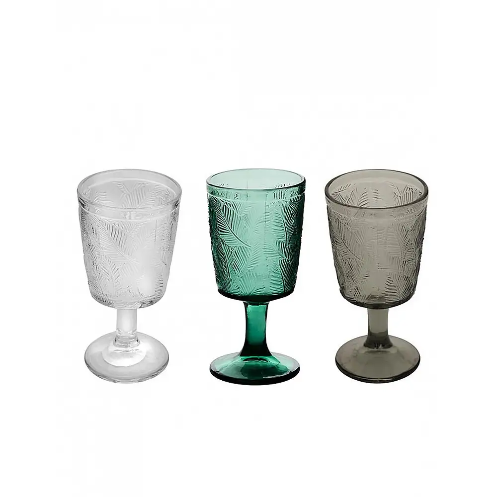 Ποτήρι κρασιού  LEAF  3χρώματα 8,3x16,7cm
