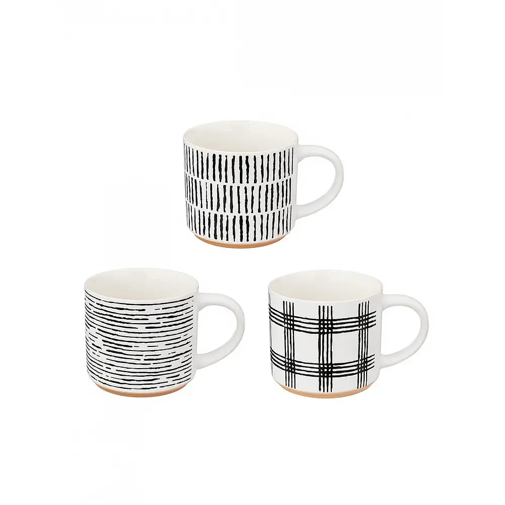 Κούπα λευκή-μαύρη/3σχέδια 46cl/9,8x8,5x9cm