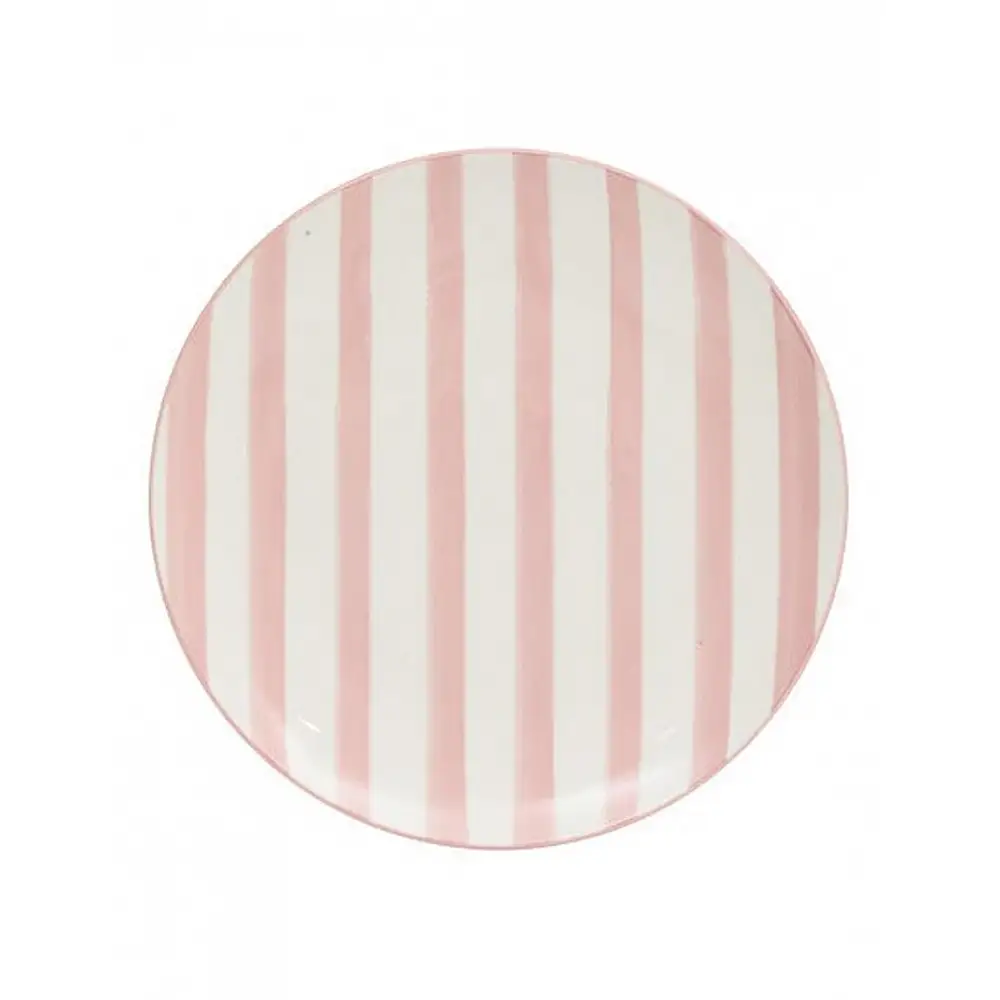 Πιάτο ροζ ρίγες Φ27cm