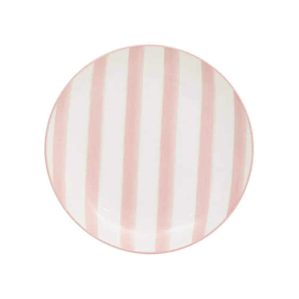 Πιάτο ροζ ρίγες Φ19cm