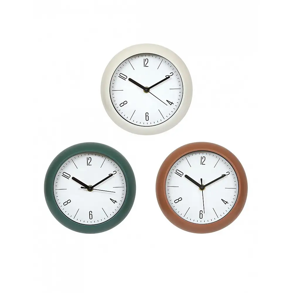 Ρολόι τοίχου στρογγυλό 3χρώματα 20x4cm