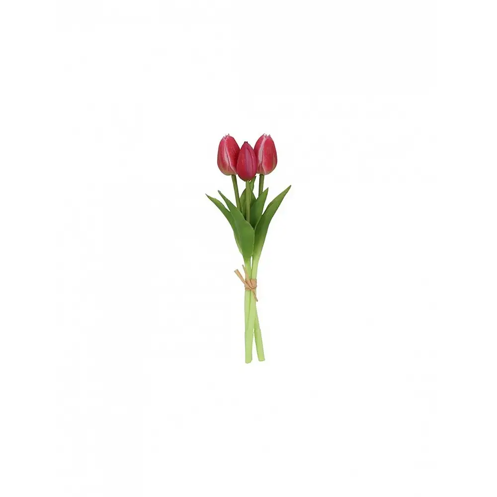 Μπουκέτο τουλίπες σιλικόνης x3, 29εκ.  Κόκκινο