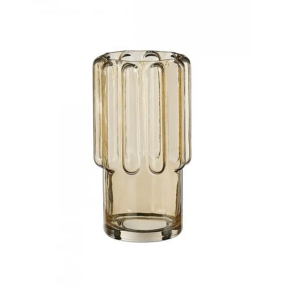 Βάζο γυάλινο καφέ Φ14 Η27cm