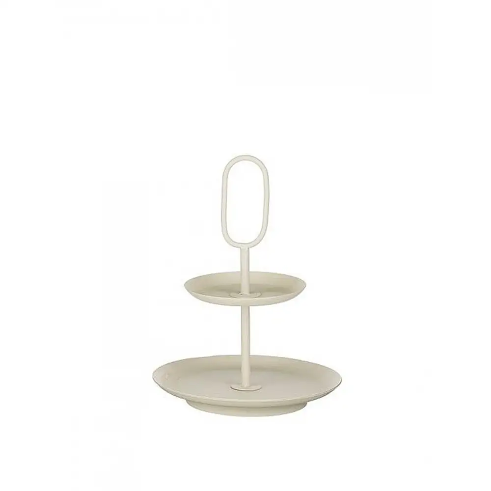 Πιατέλα διώροφη cream Φ36x28cm