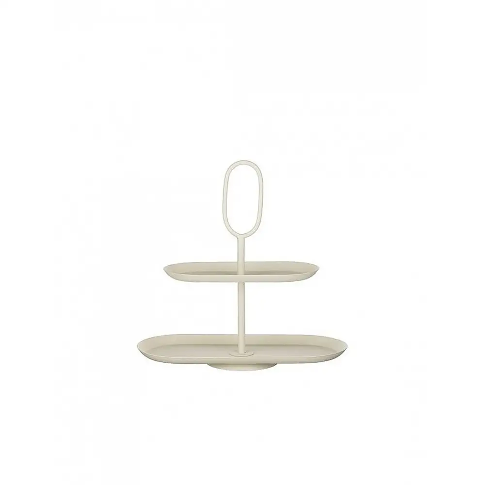 Πιατέλα διώροφη οβάλ cream 38x17x37cm