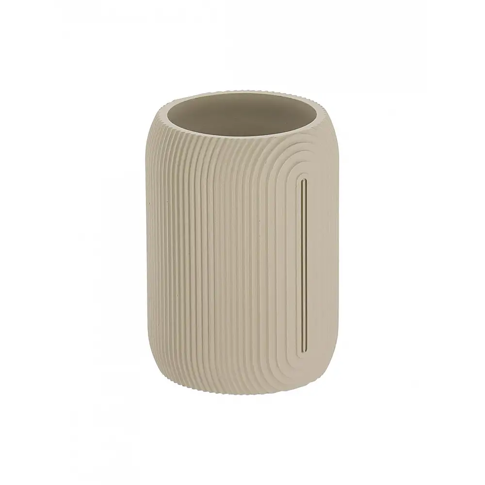 Ποτήρι οδοντ.  μπεζ polyresin 270ml/7,5x10,5cm