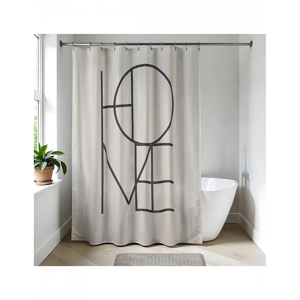 Κουρτίνα μπάνιου  HOME  μπεζ 180x200cm