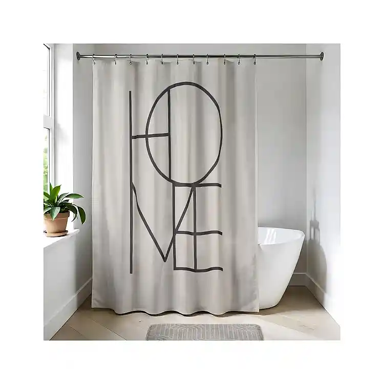 Κουρτίνα μπάνιου  HOME  μπεζ 180x200cm