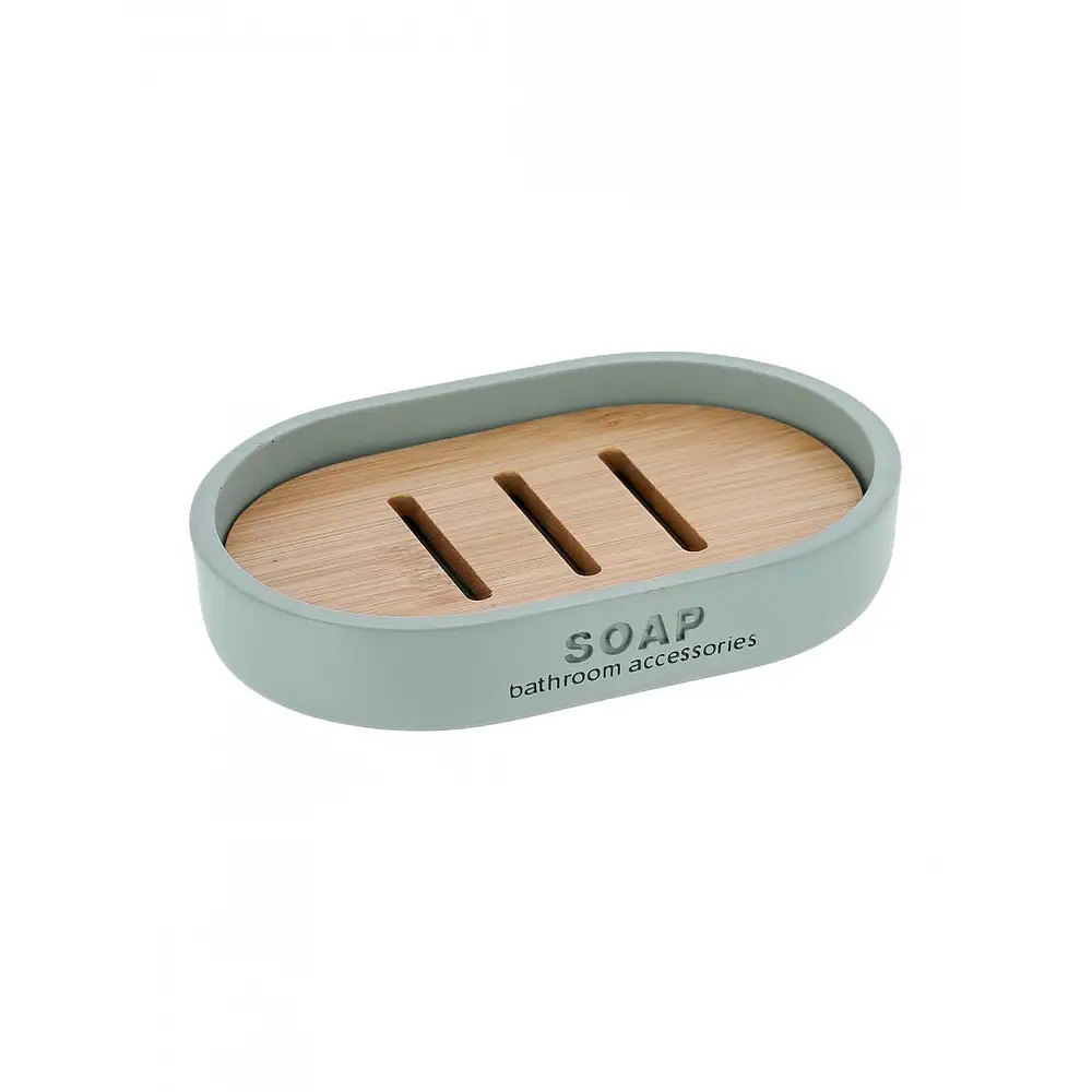 Σαπουνοθήκη μέντα polyresin/bamboo 12,3x8,3cm