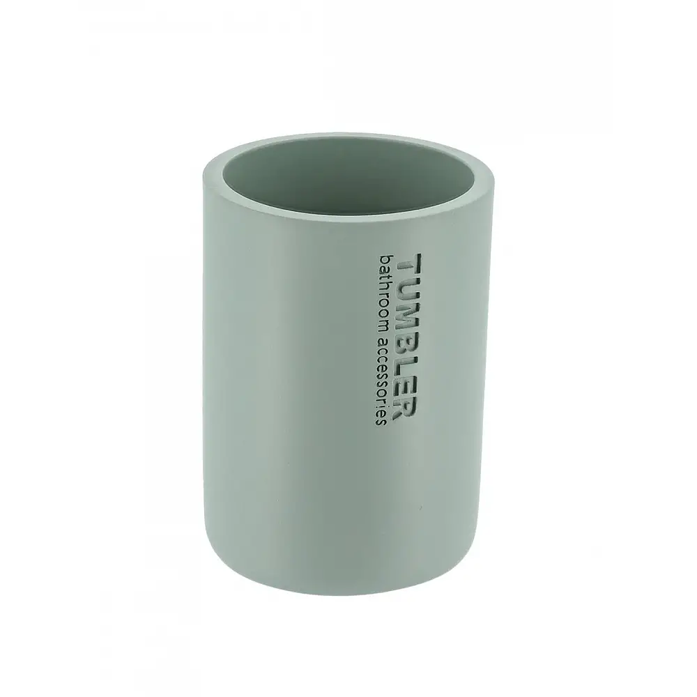 Ποτήρι οδοντόβουρτσας μέντα polyresin/bamboo 7,5x10,7cm