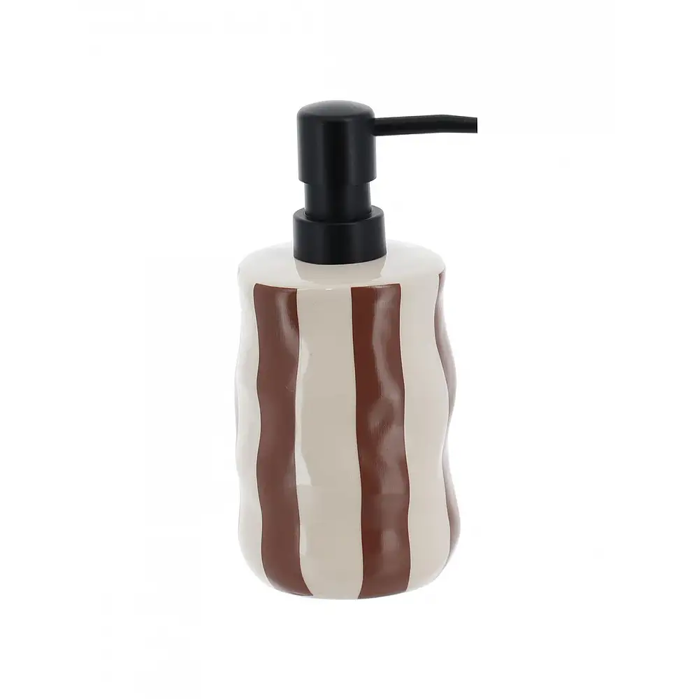 Dispenser stoneware  MOCHA STRIPES  350ml/8,1x18,5cm