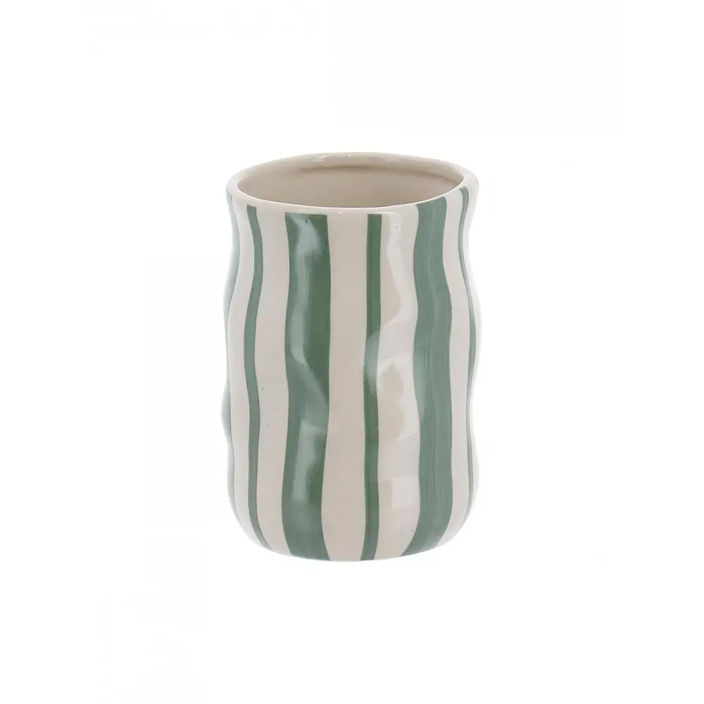 Ποτήρι οδοντόβουρτσας  GREEN STRIPES  350ml/8x11,6cm