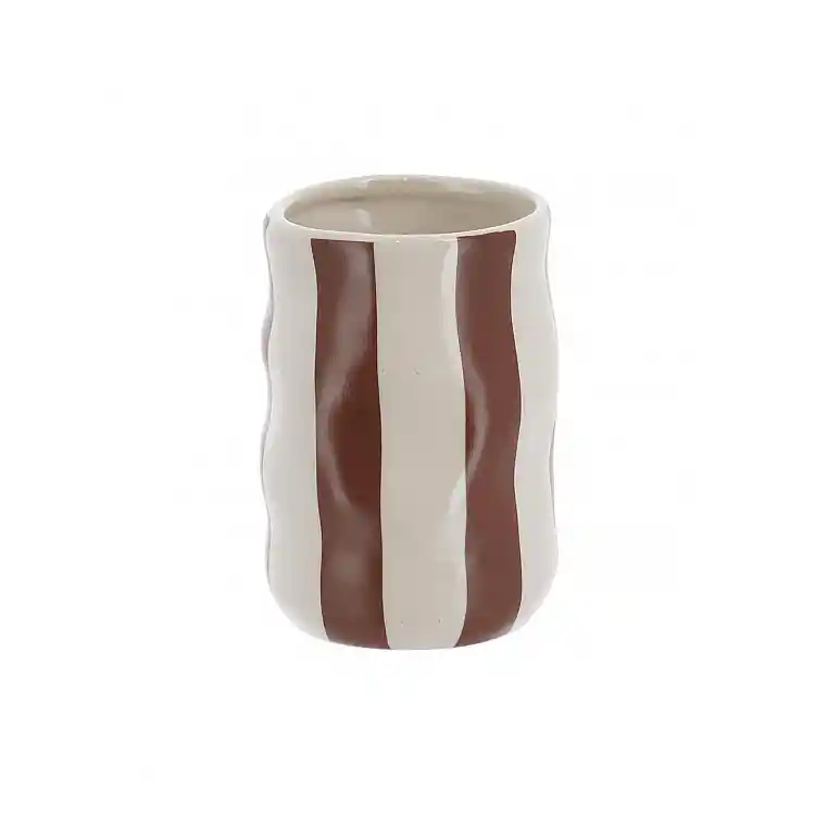 Ποτήρι οδοντόβουρτσας  MOCHA STRIPES  350ml/8x11,6cm
