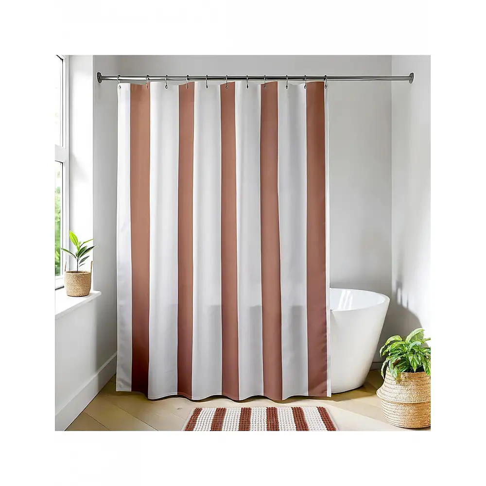Κουρτίνα μπάνιου  MOCHA STRIPES  180x200cm