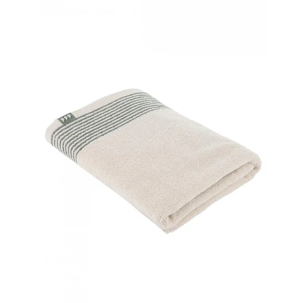 Πετσέτα μπάνιου εκρού/πράσινο 100%βαμβάκι 70x130cm